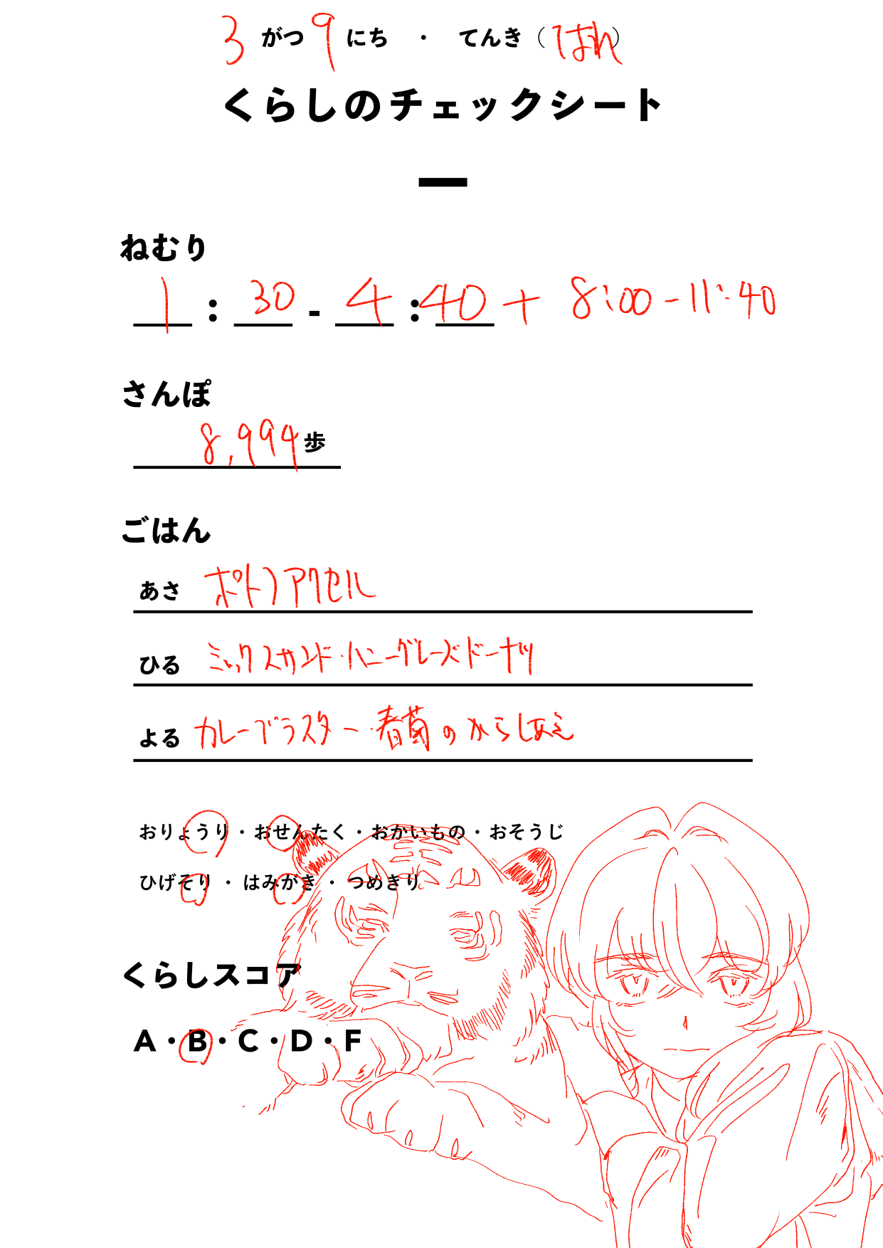 くらしのチェックシート