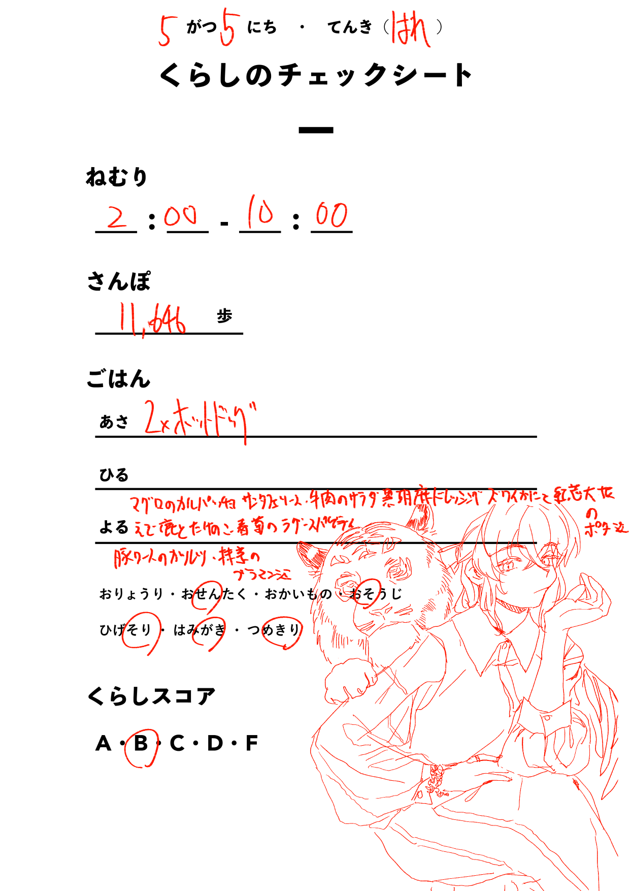 くらしのチェックシート