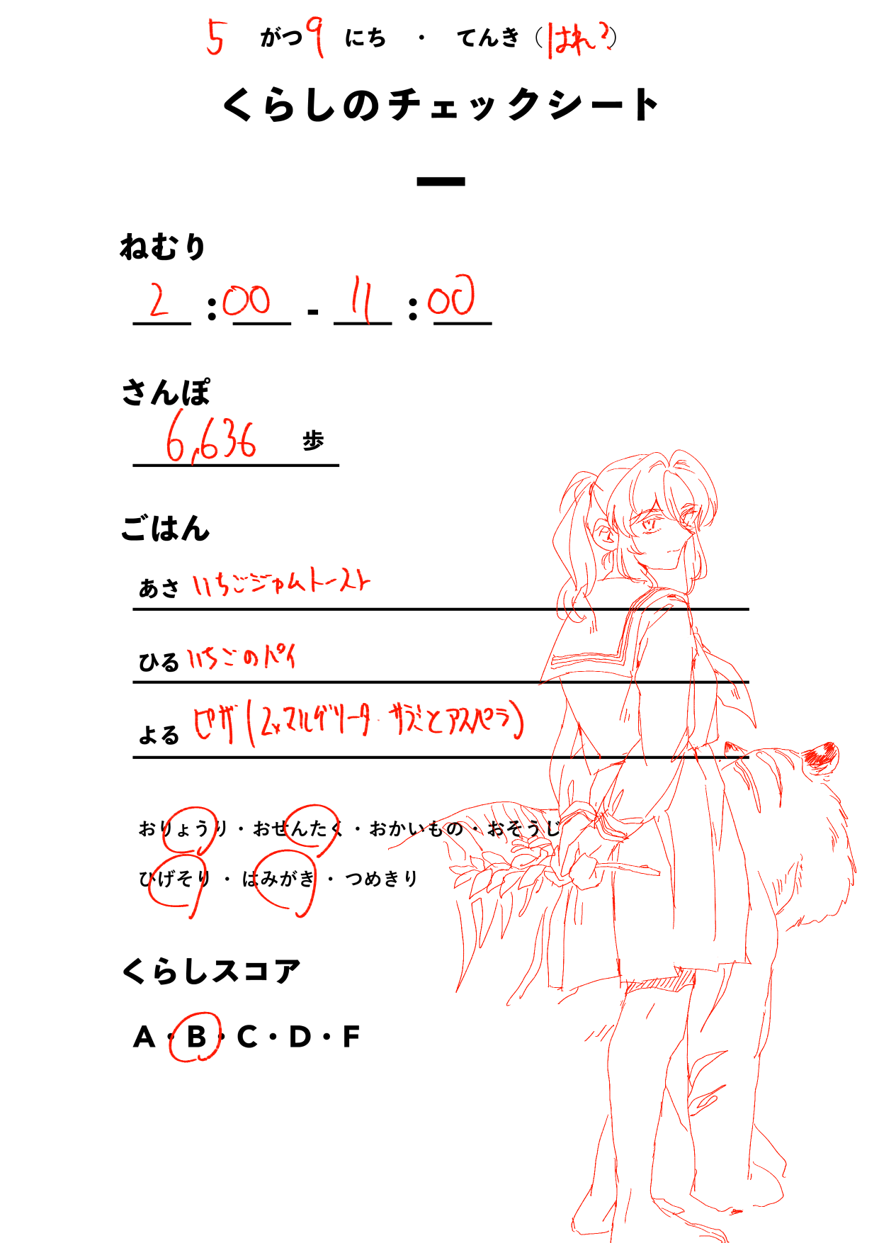 くらしのチェックシート