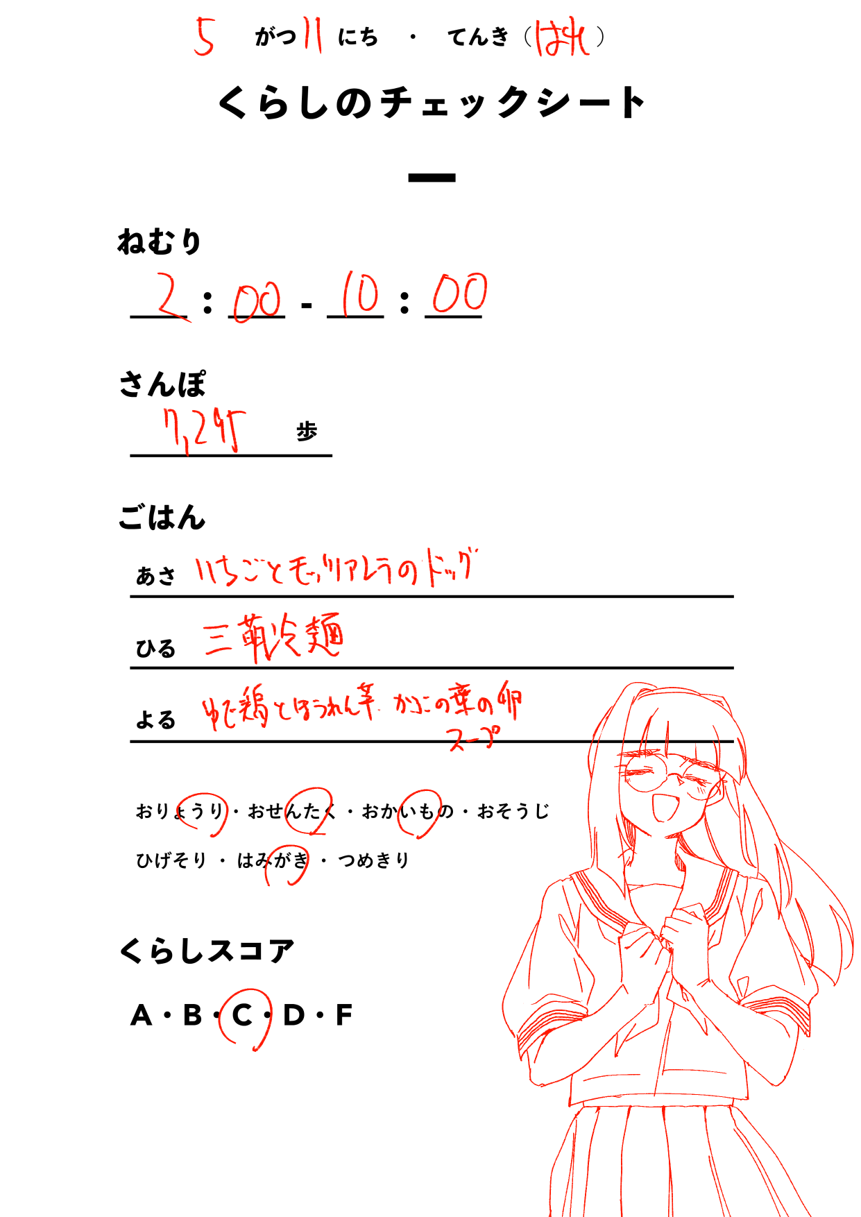 くらしのチェックシート