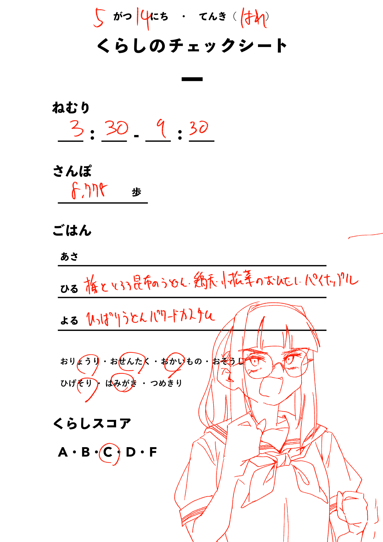 くらしのチェックシート