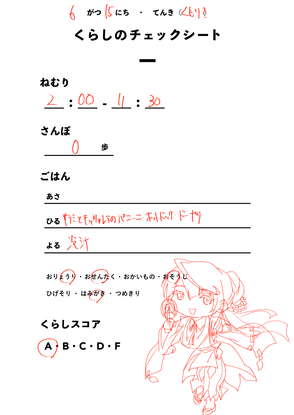 くらしのチェックシート