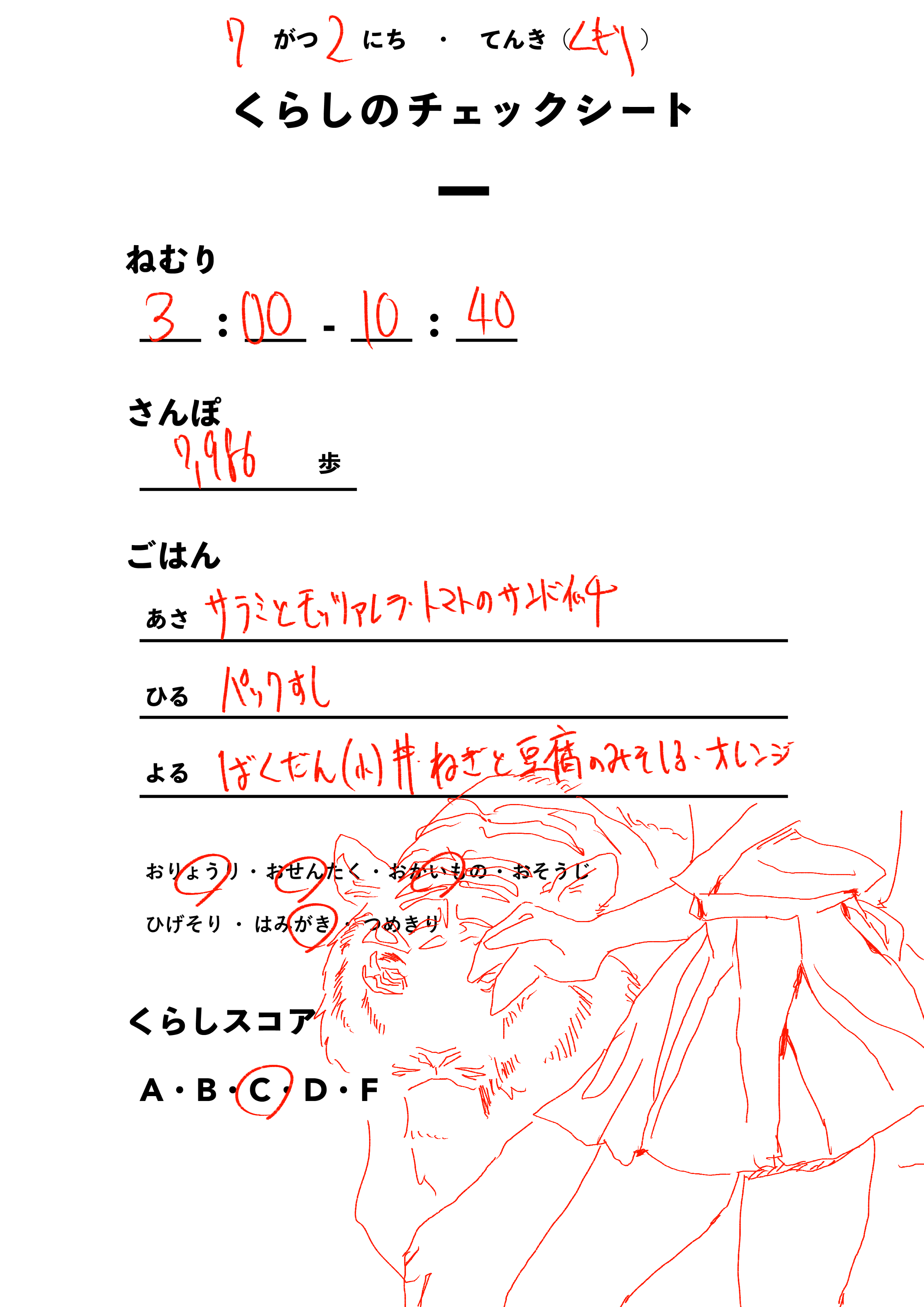 くらしのチェックシート