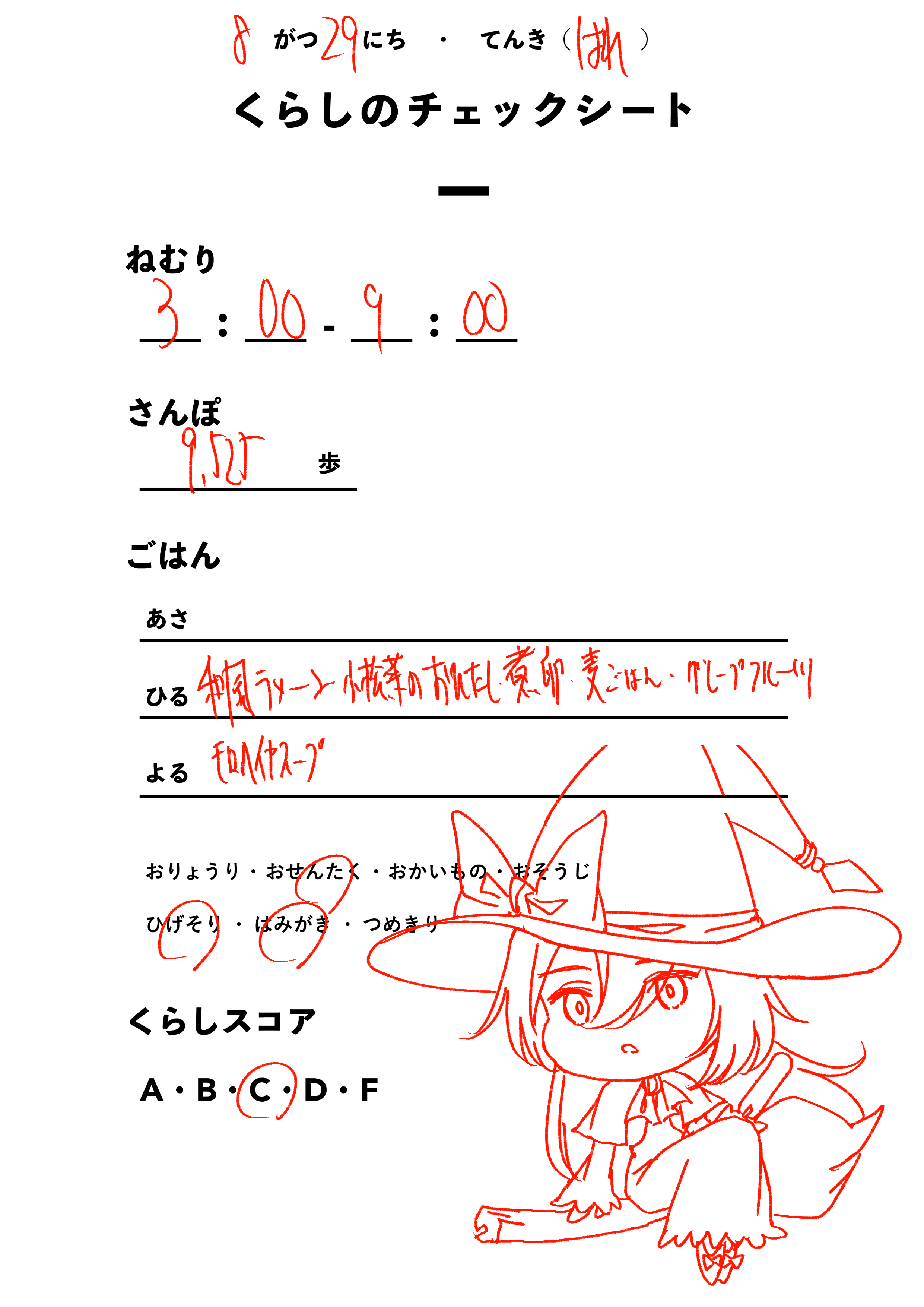 くらしのチェックシート