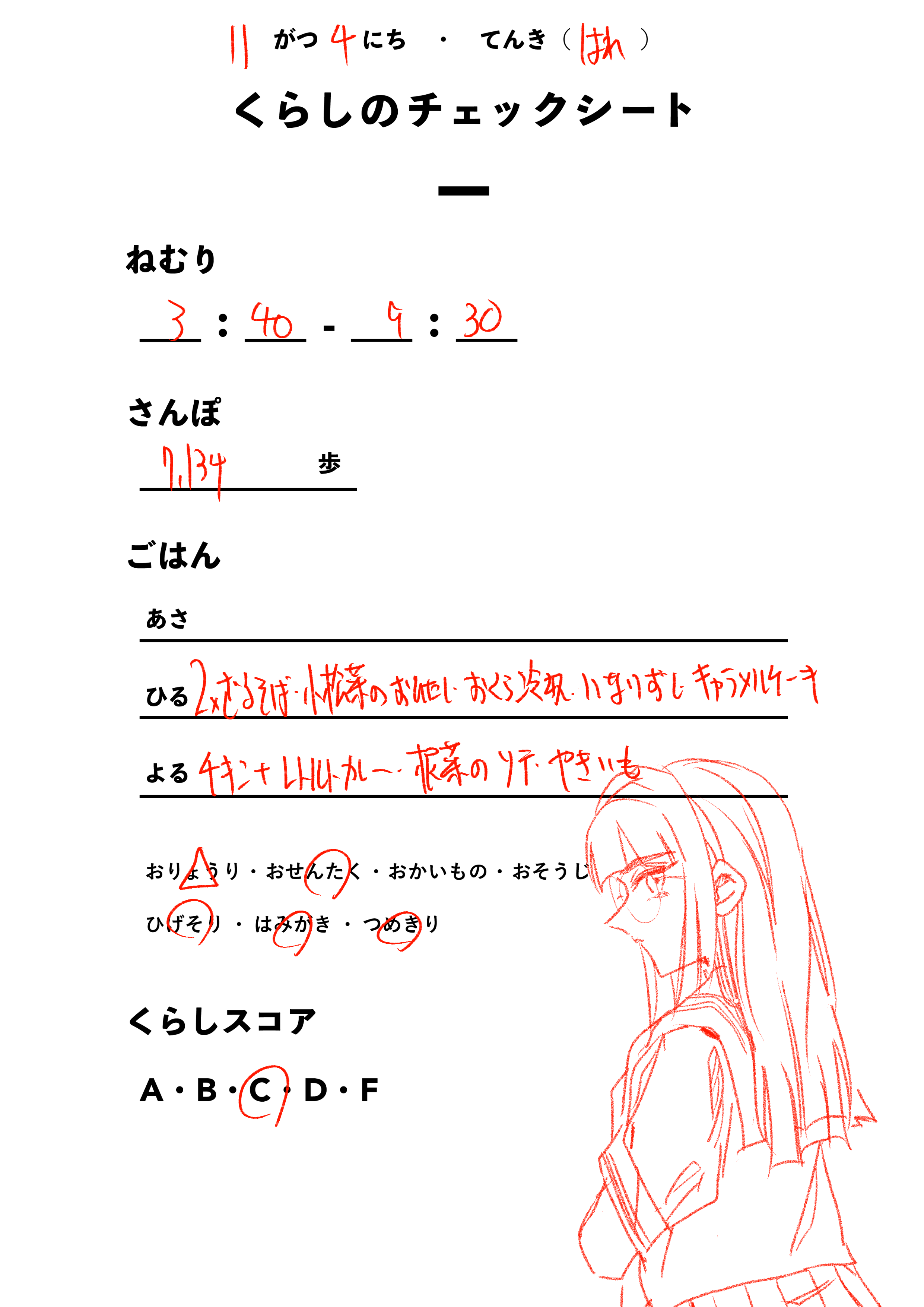 くらしのチェックシート