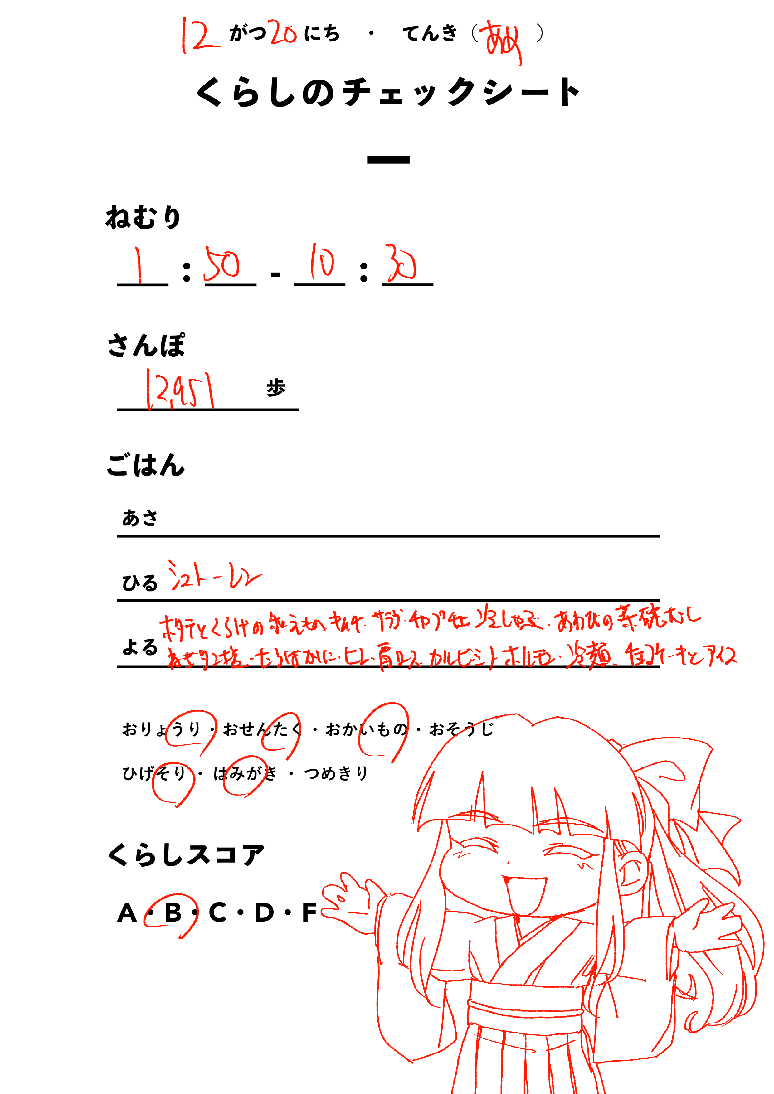 くらしのチェックシート