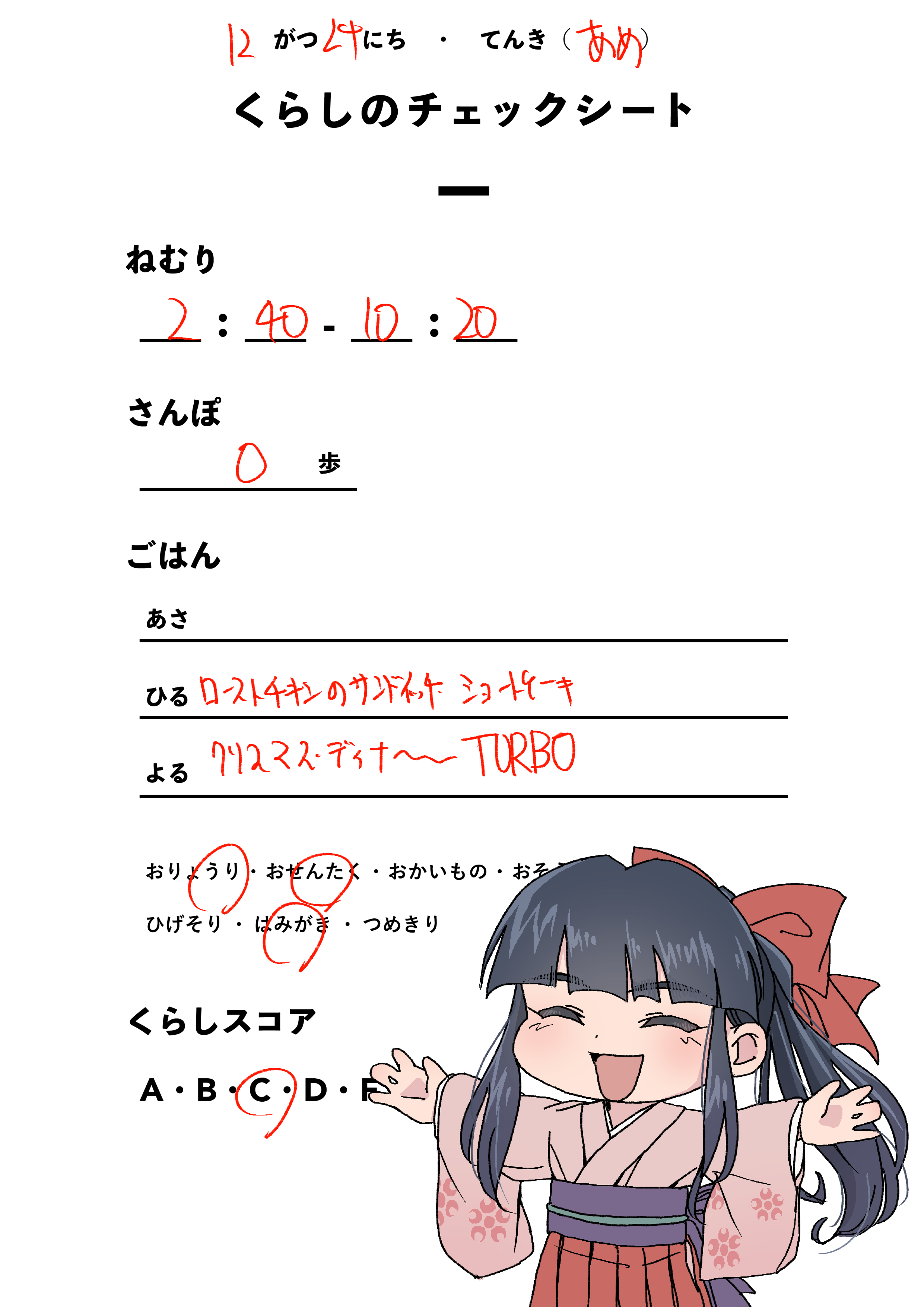 くらしのチェックシート