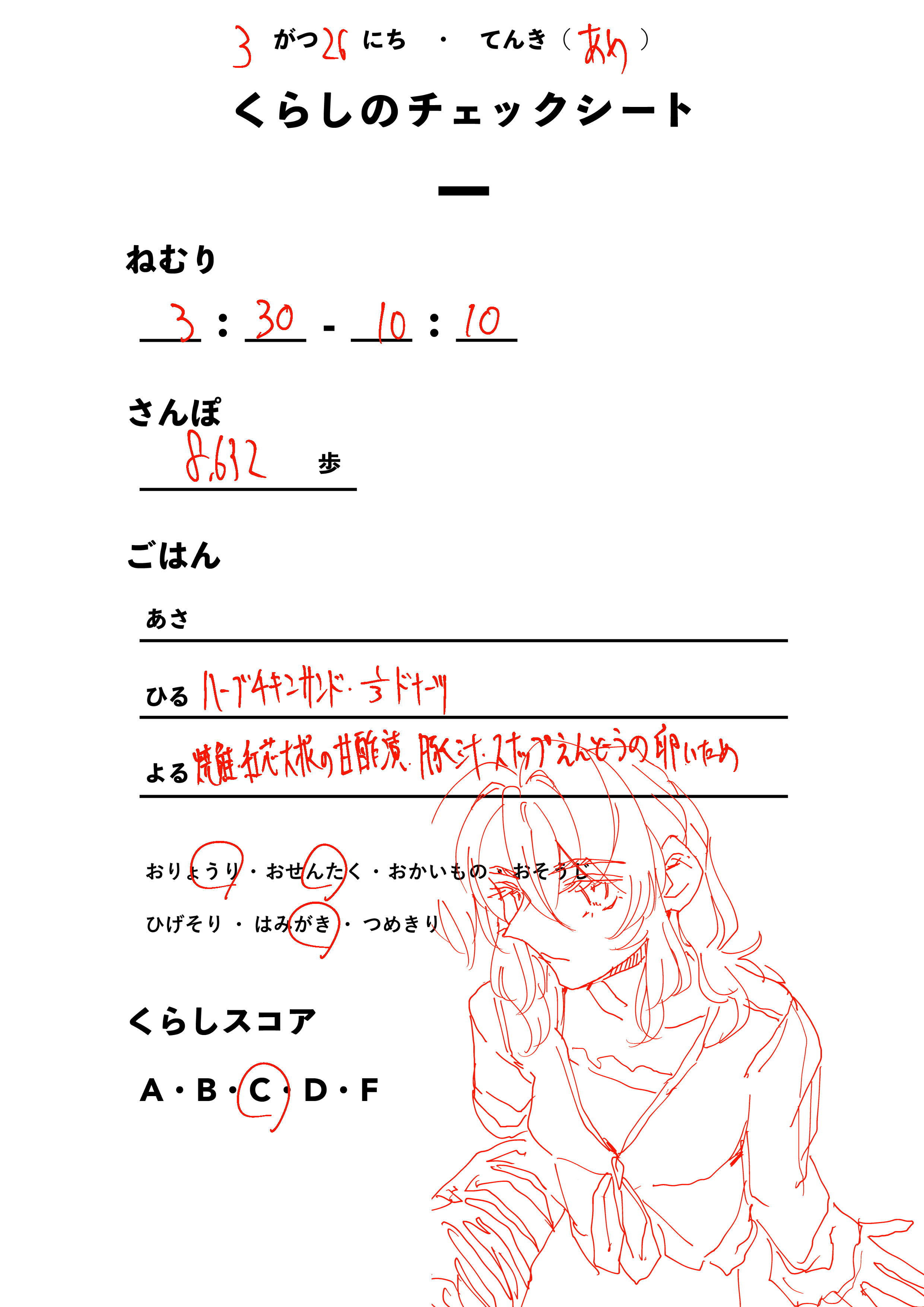くらしのチェックシート
