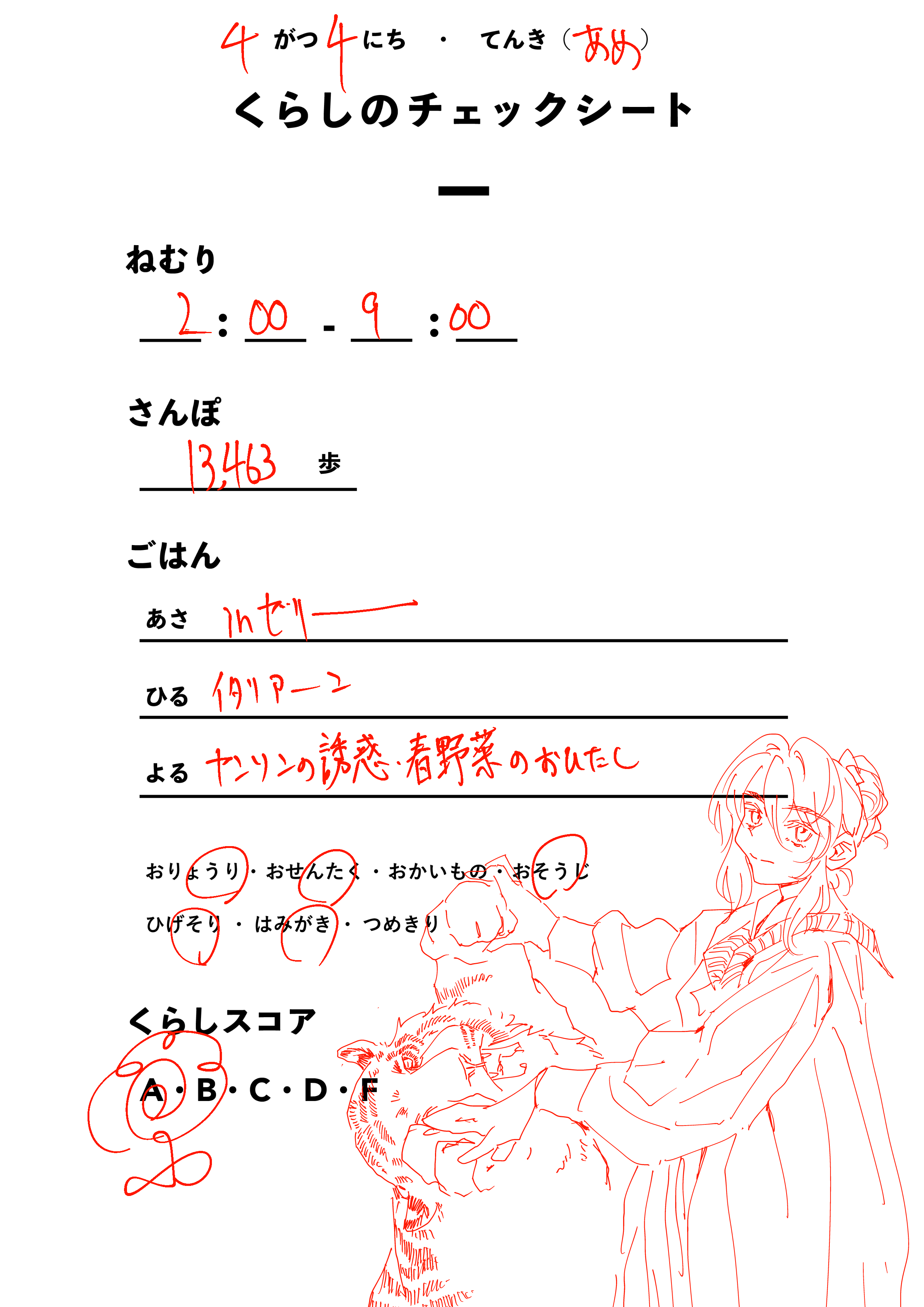 くらしのチェックシート