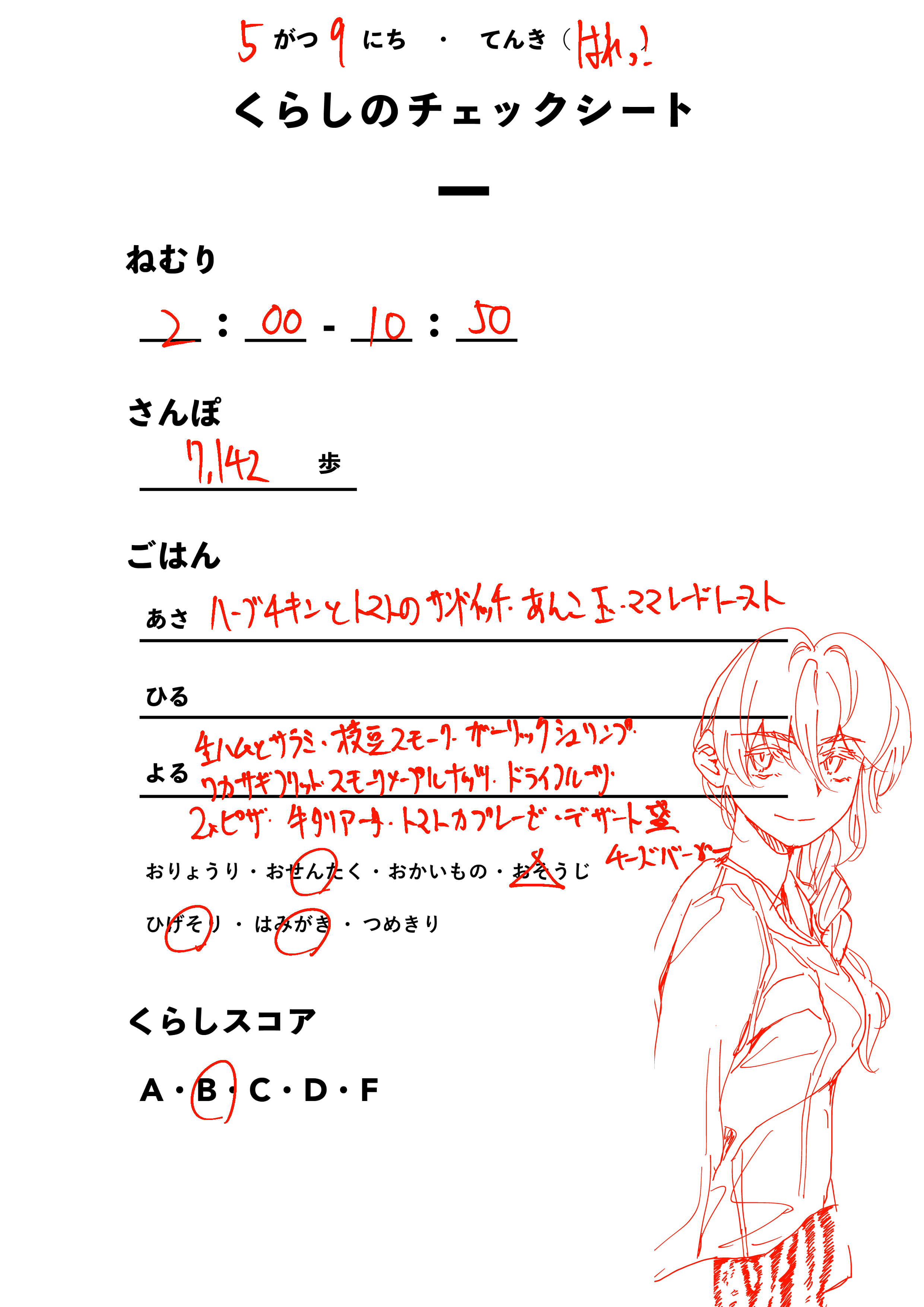 くらしのチェックシート