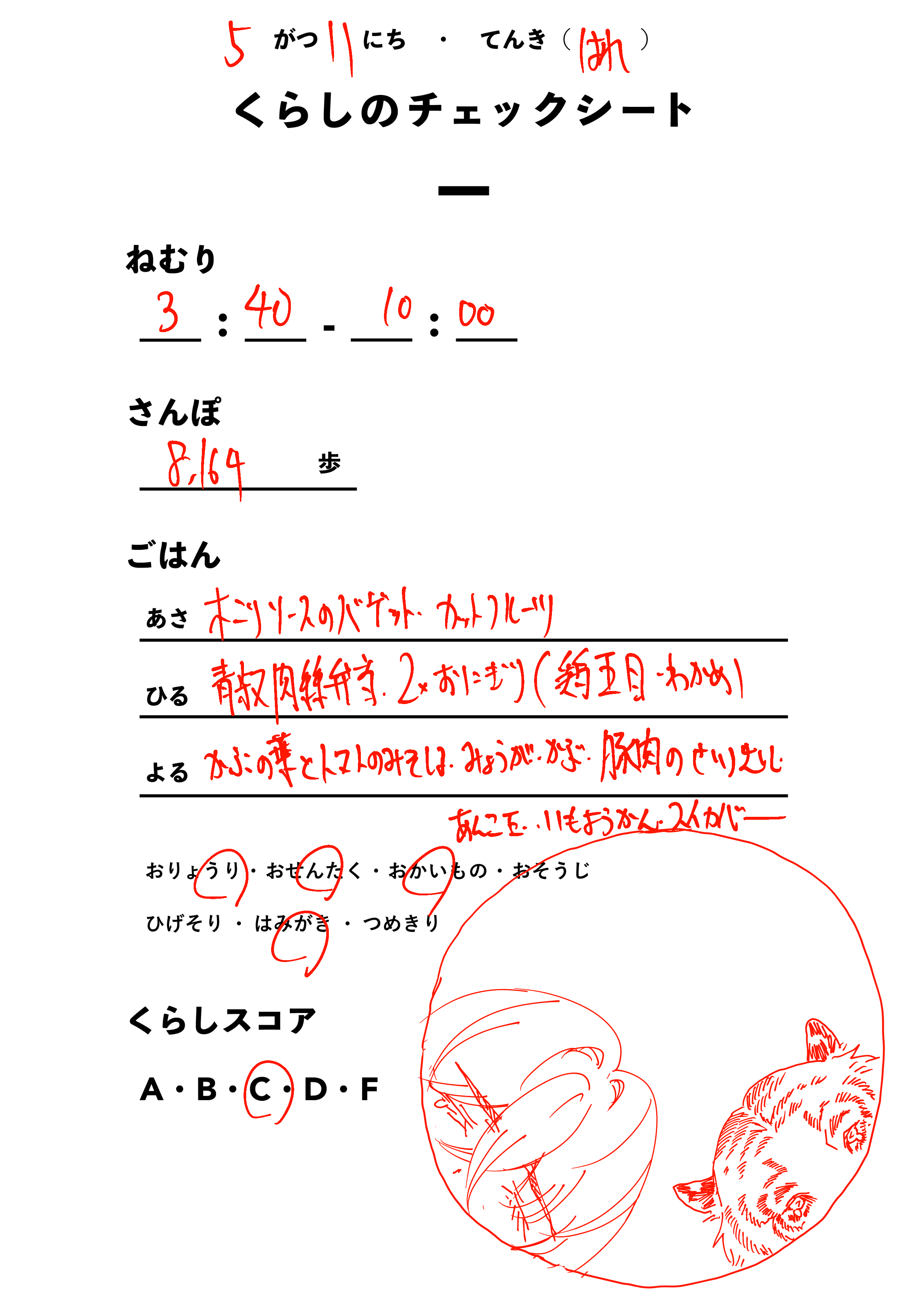 くらしのチェックシート