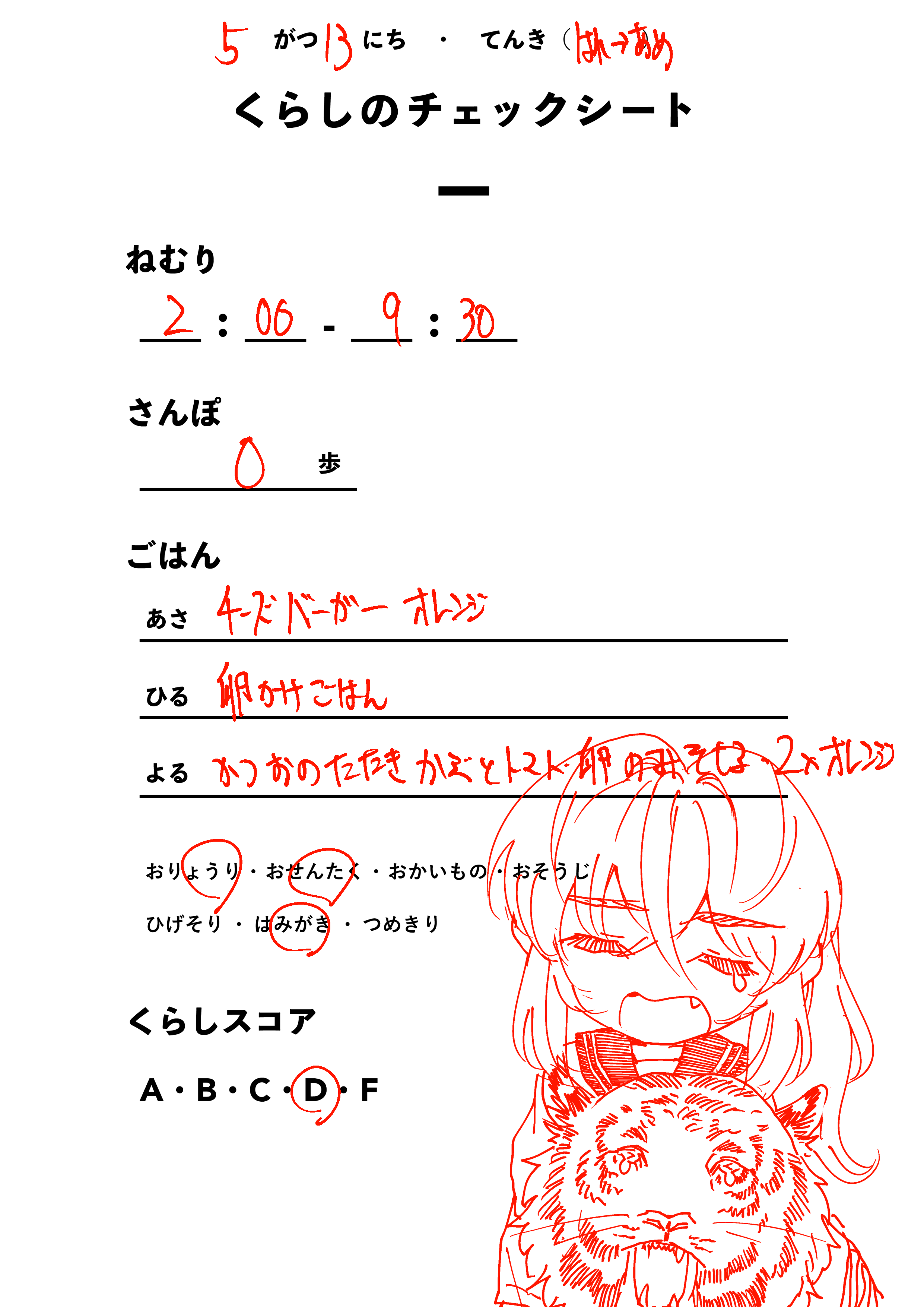 くらしのチェックシート
