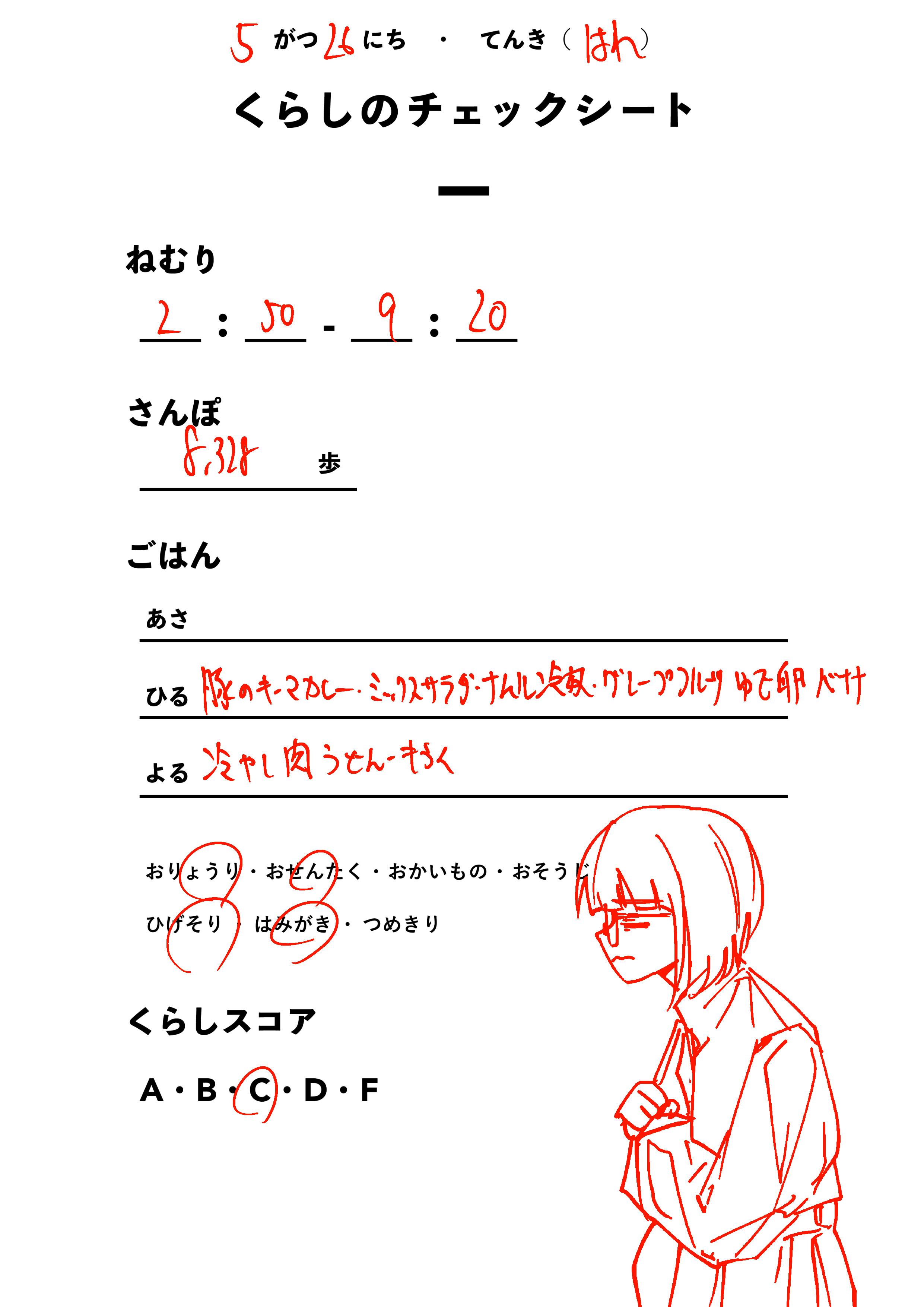 くらしのチェックシート