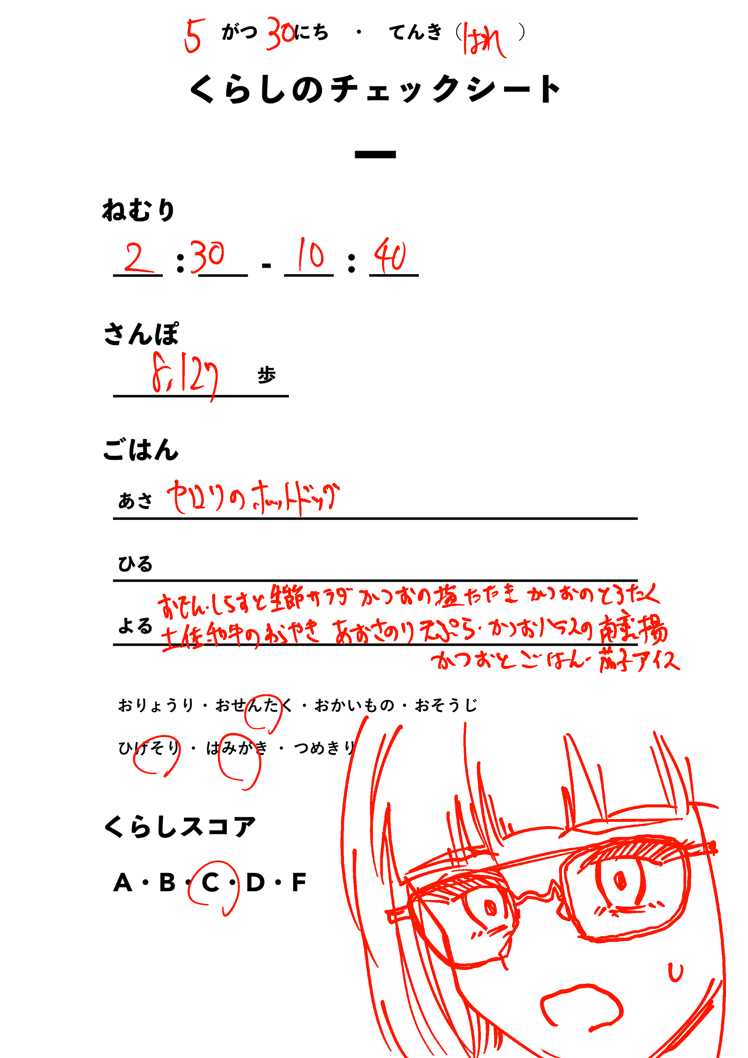 くらしのチェックシート