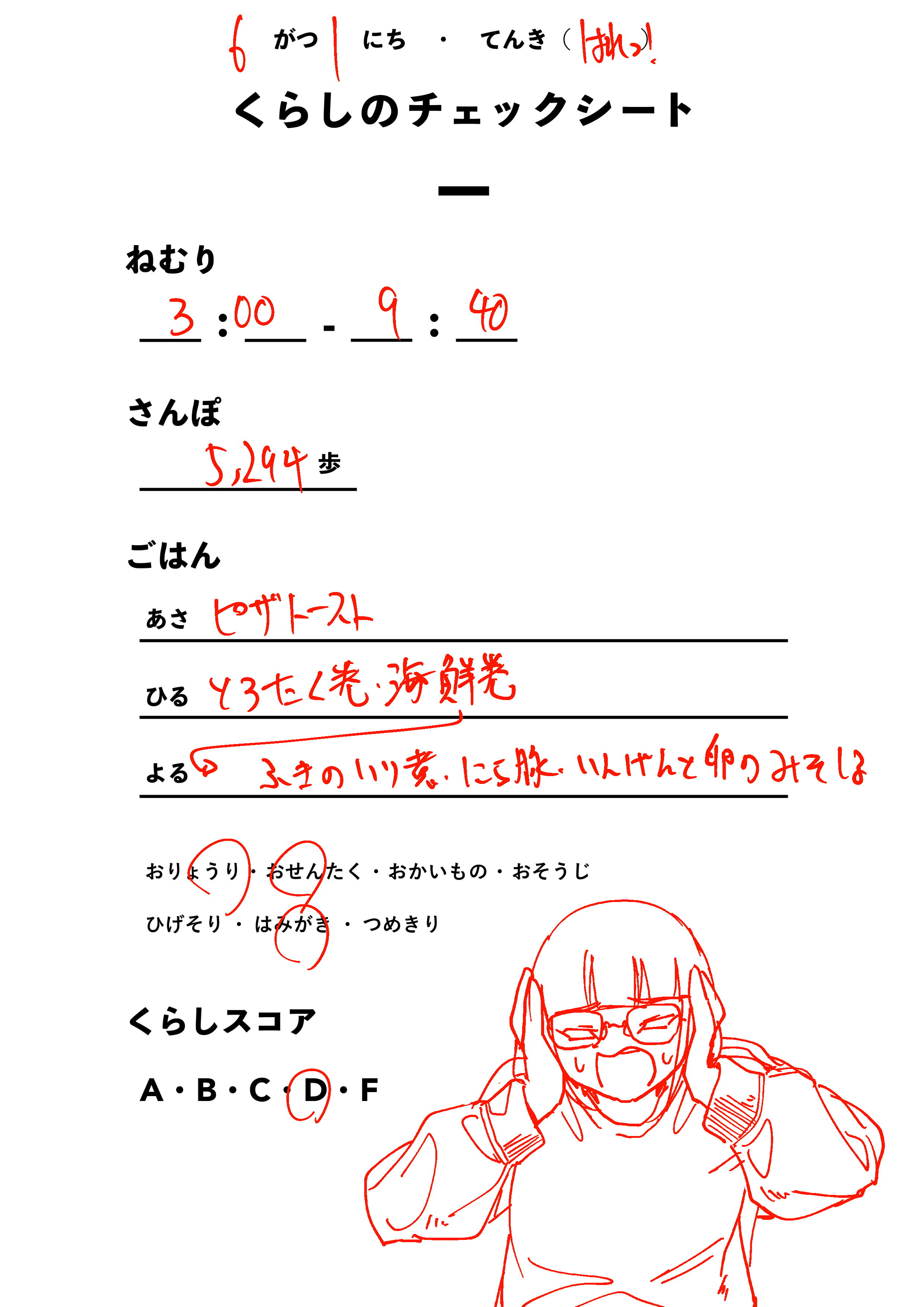 くらしのチェックシート