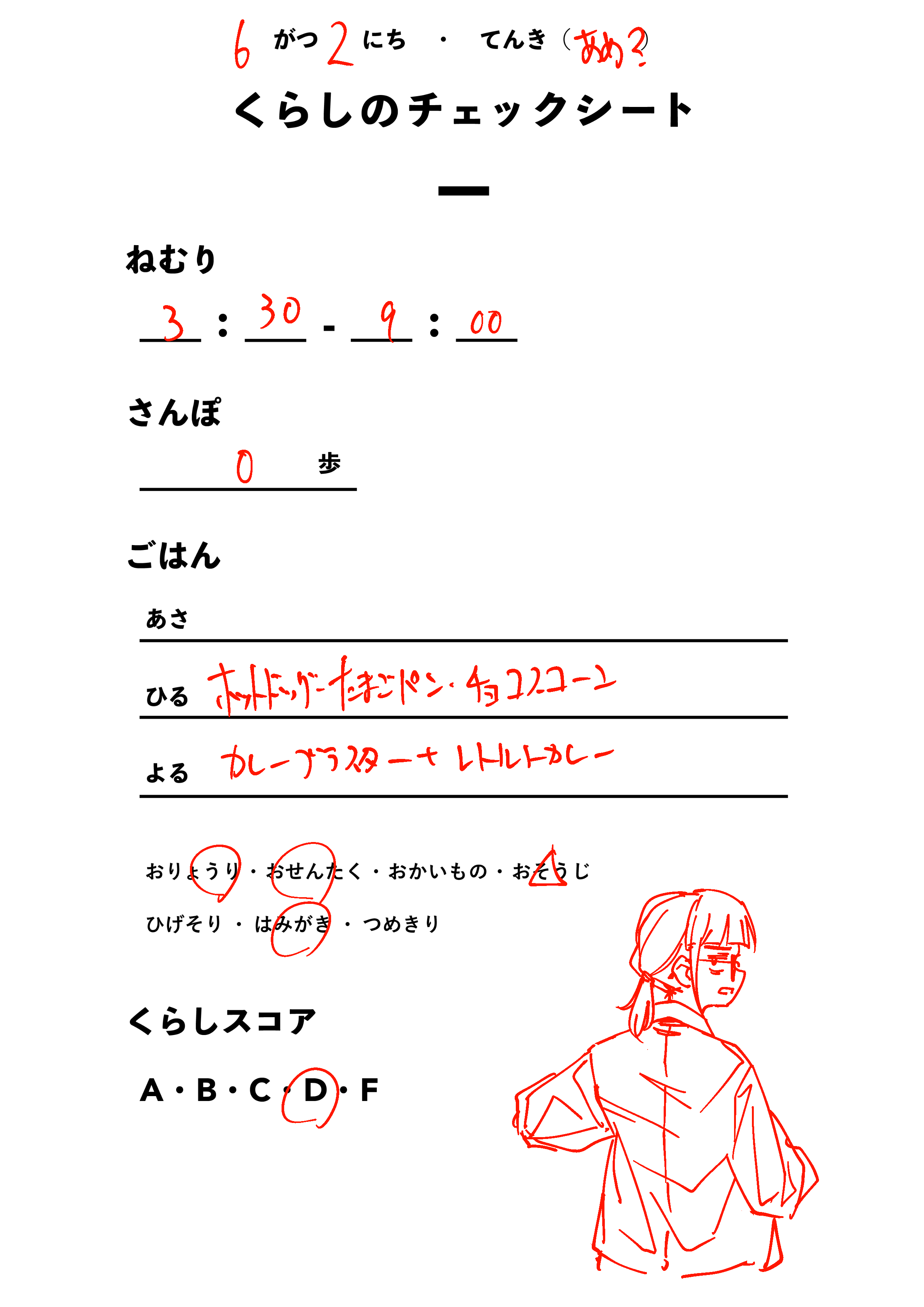 くらしのチェックシート