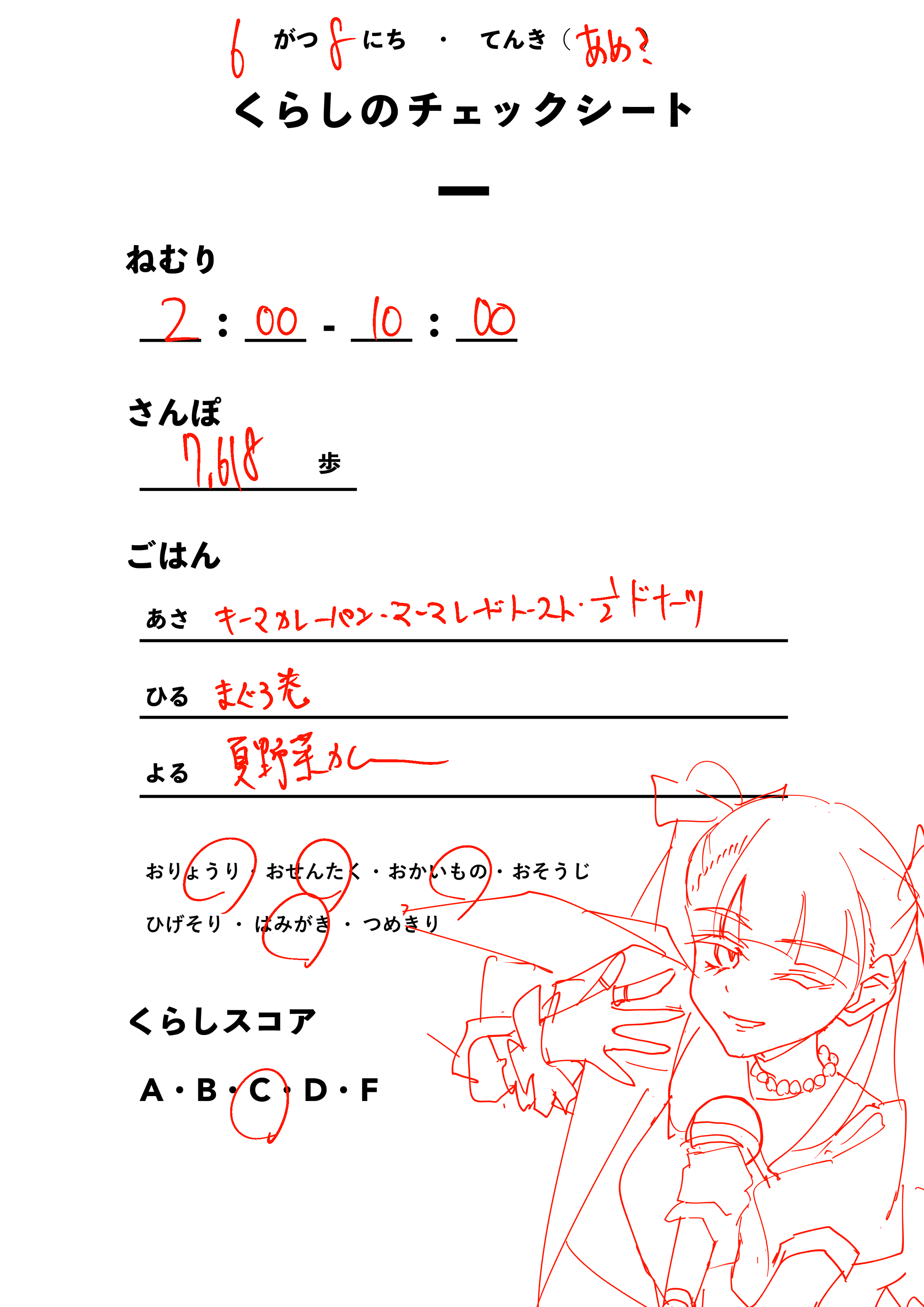 くらしのチェックシート