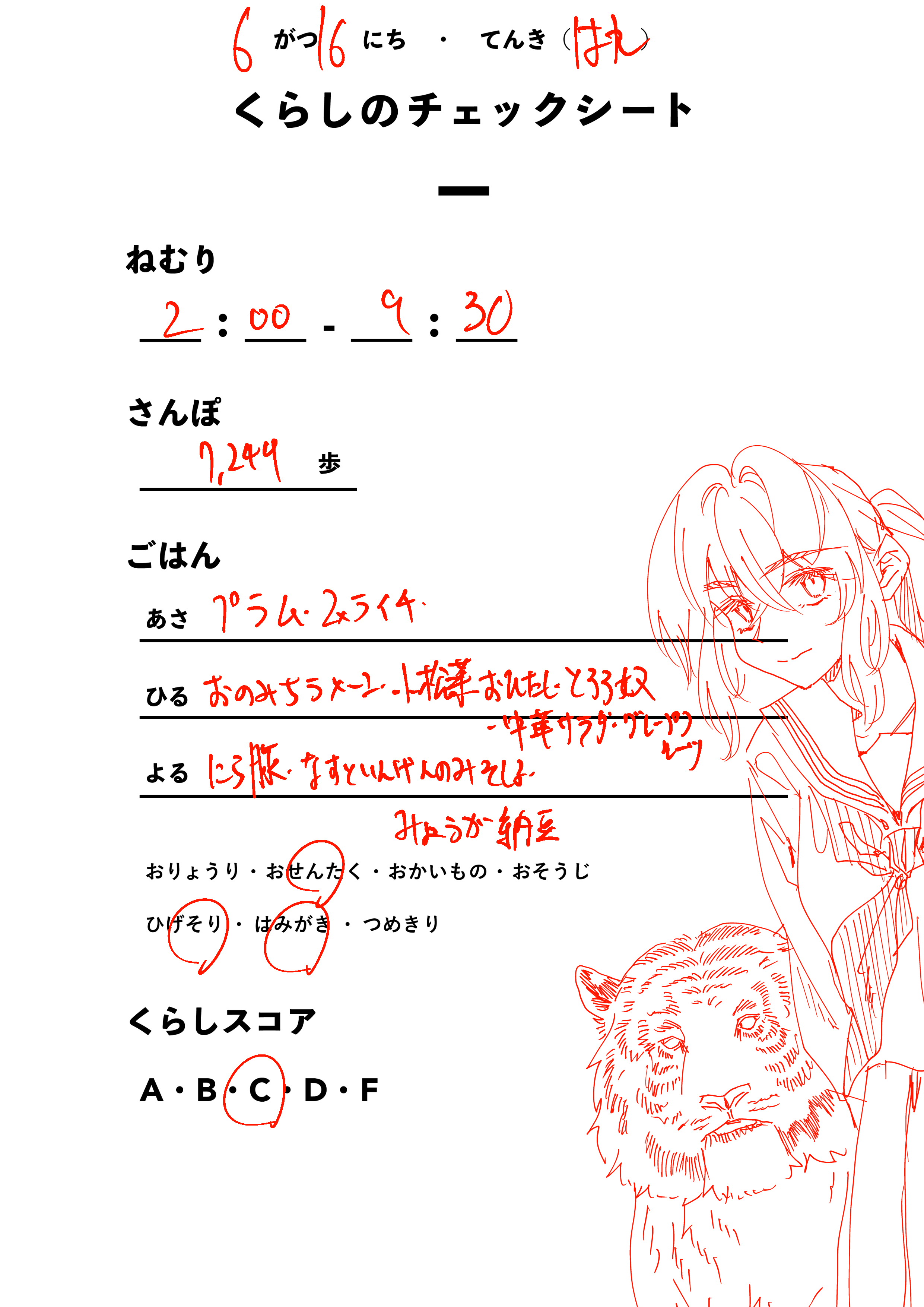 くらしのチェックシート