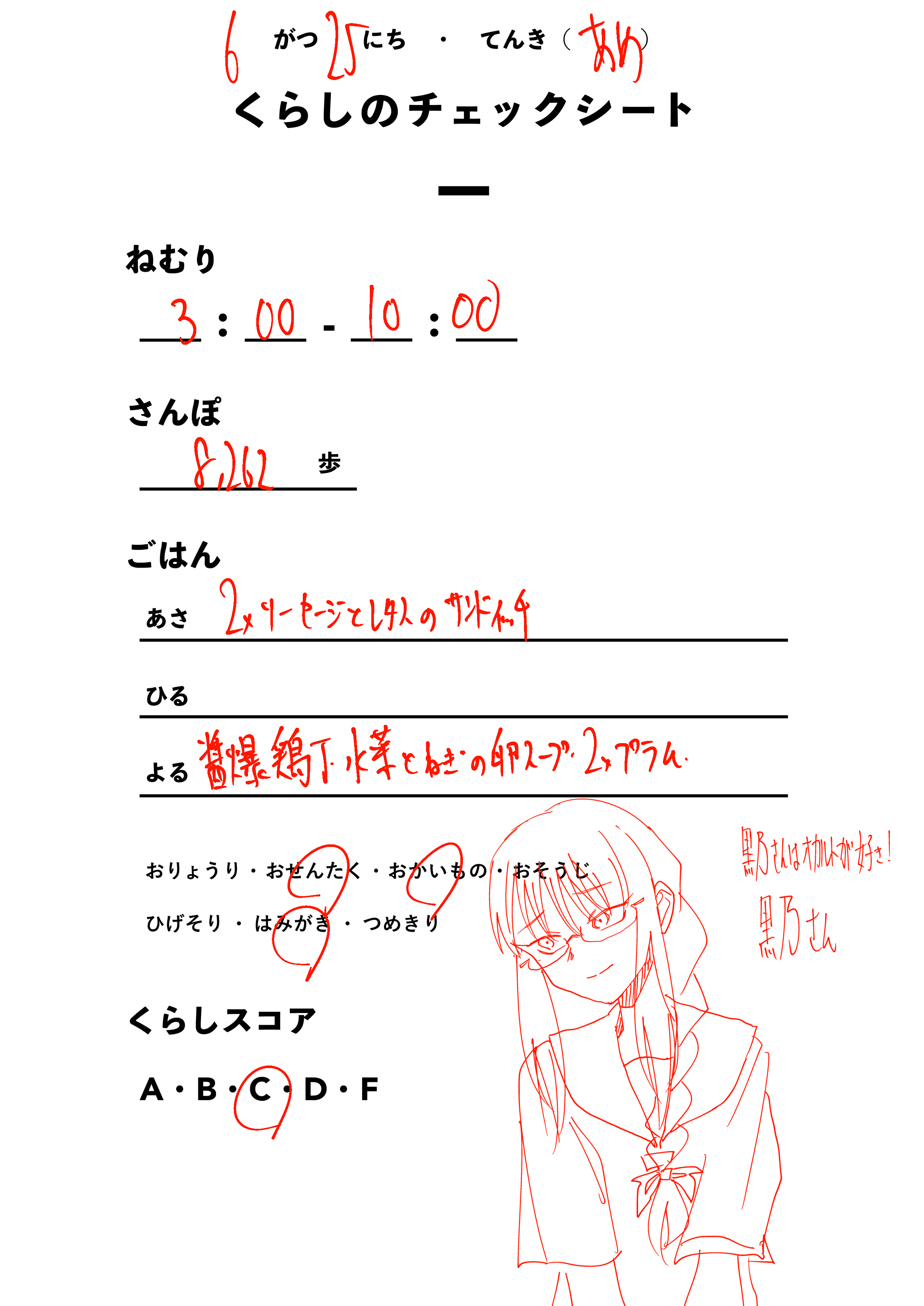 くらしのチェックシート