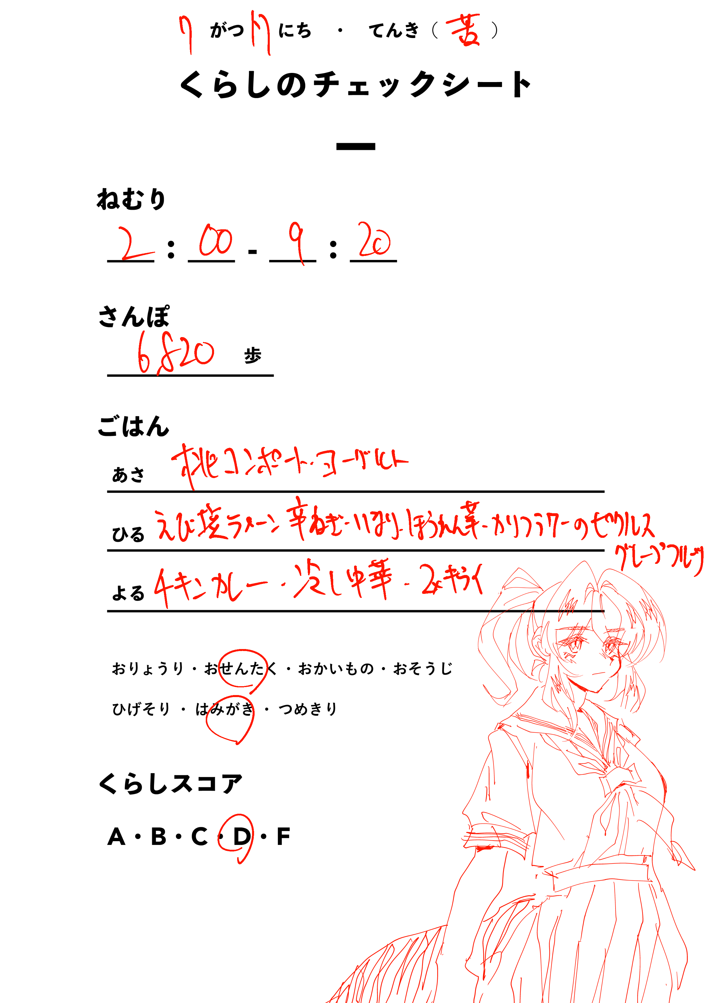 くらしのチェックシート