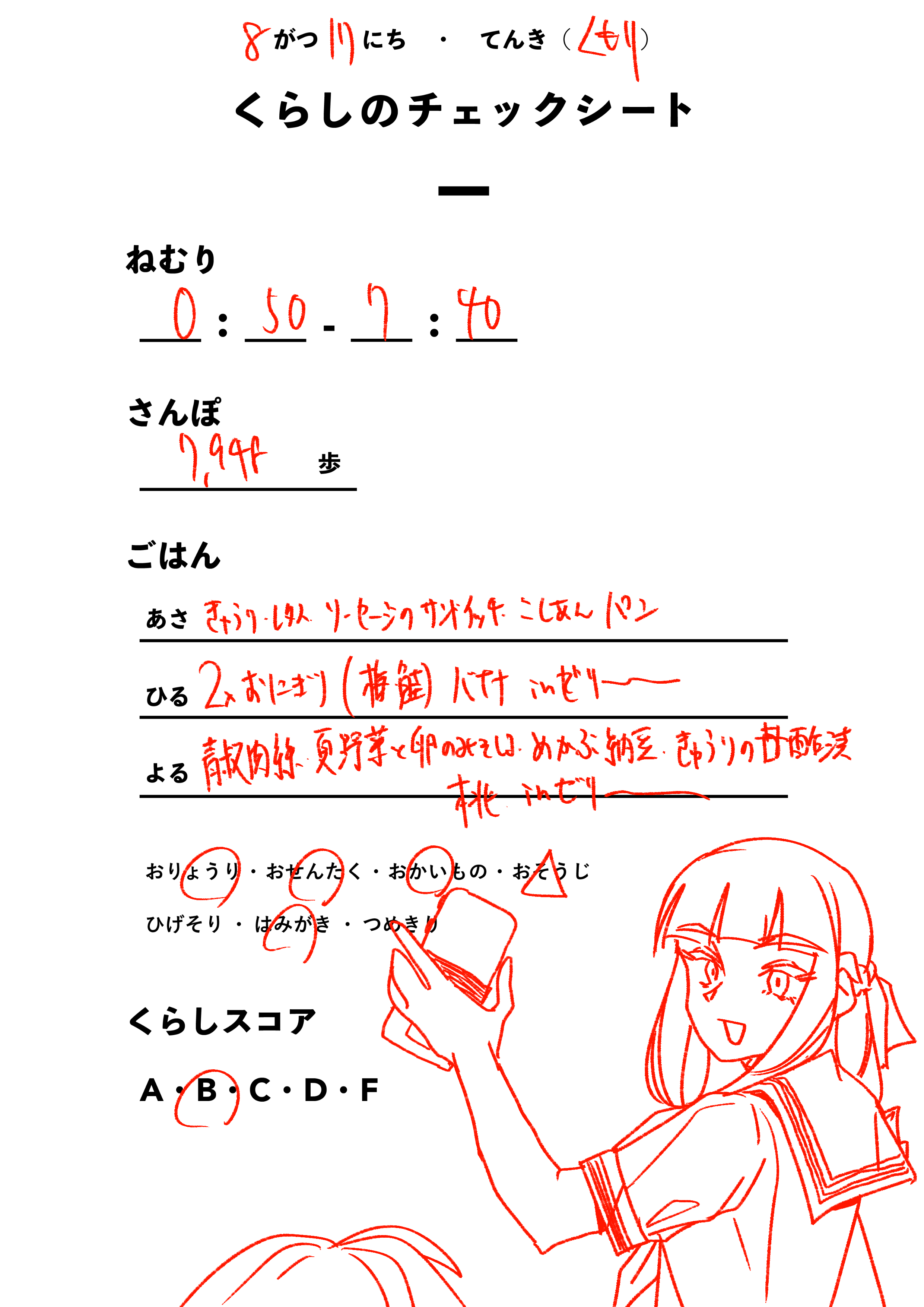くらしのチェックシート