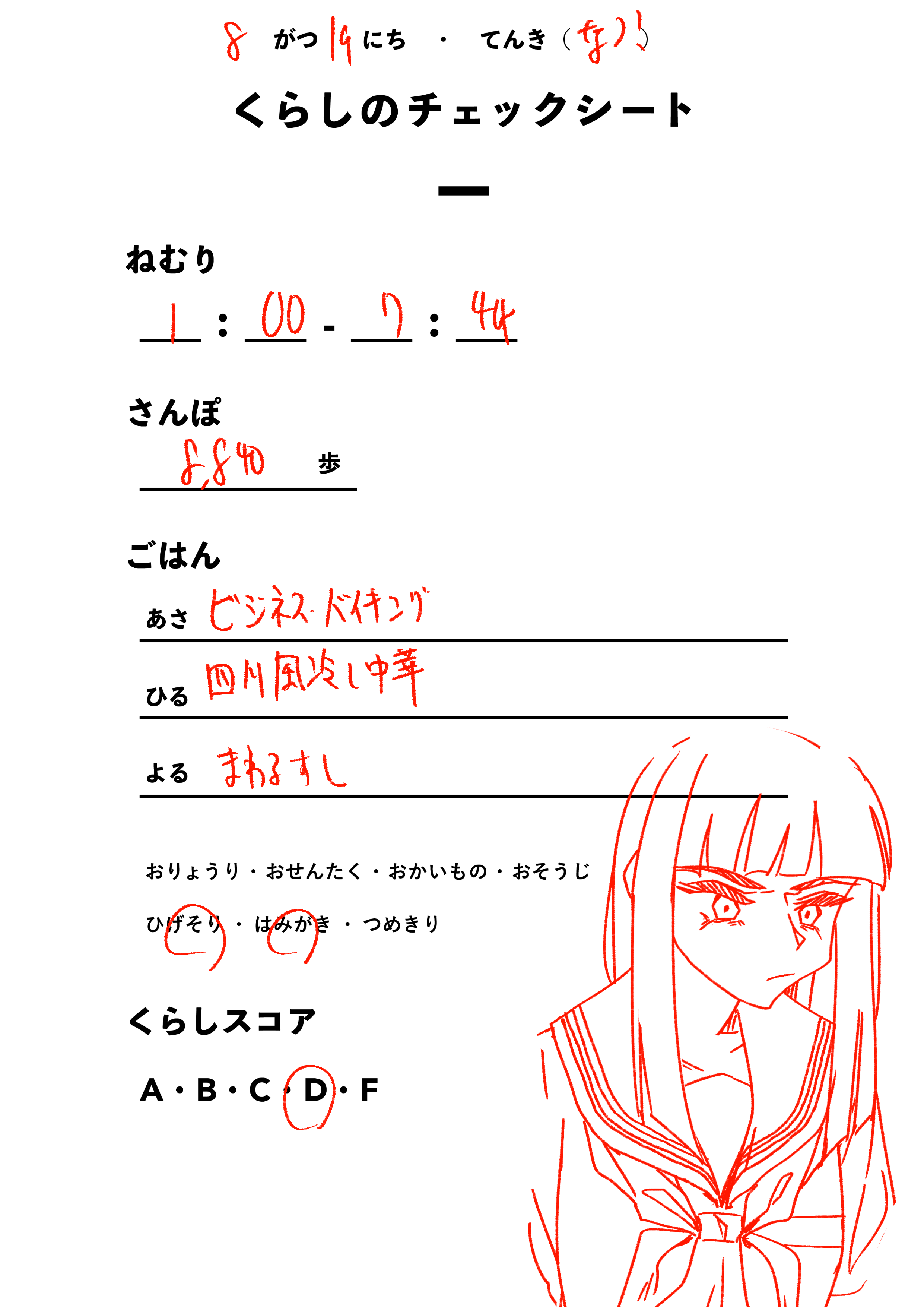 くらしのチェックシート