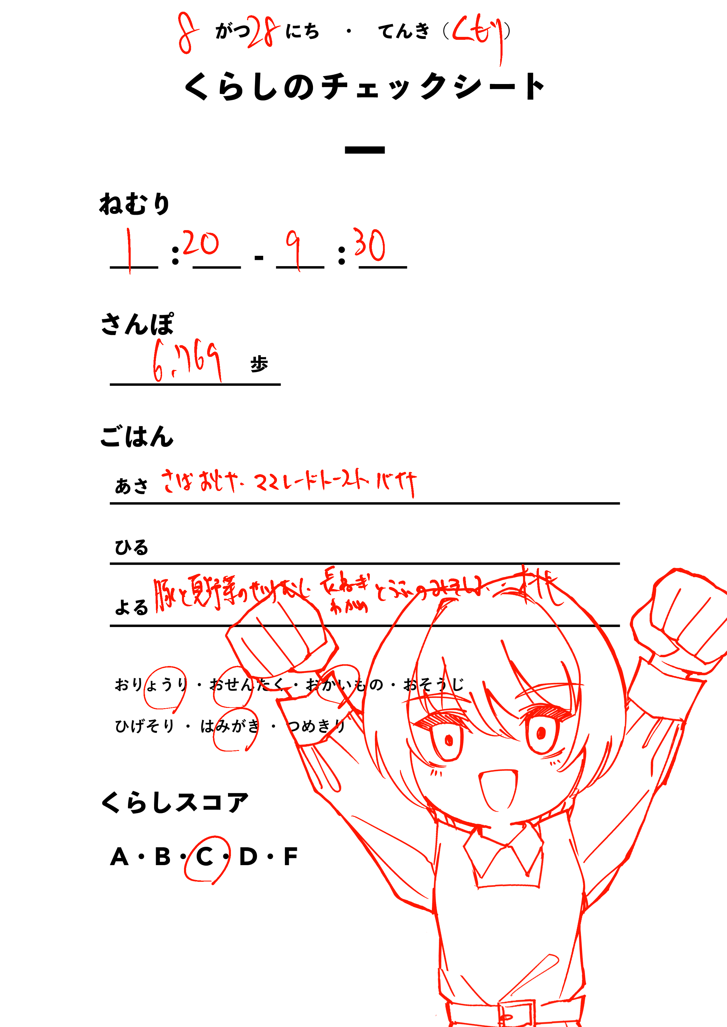 くらしのチェックシート