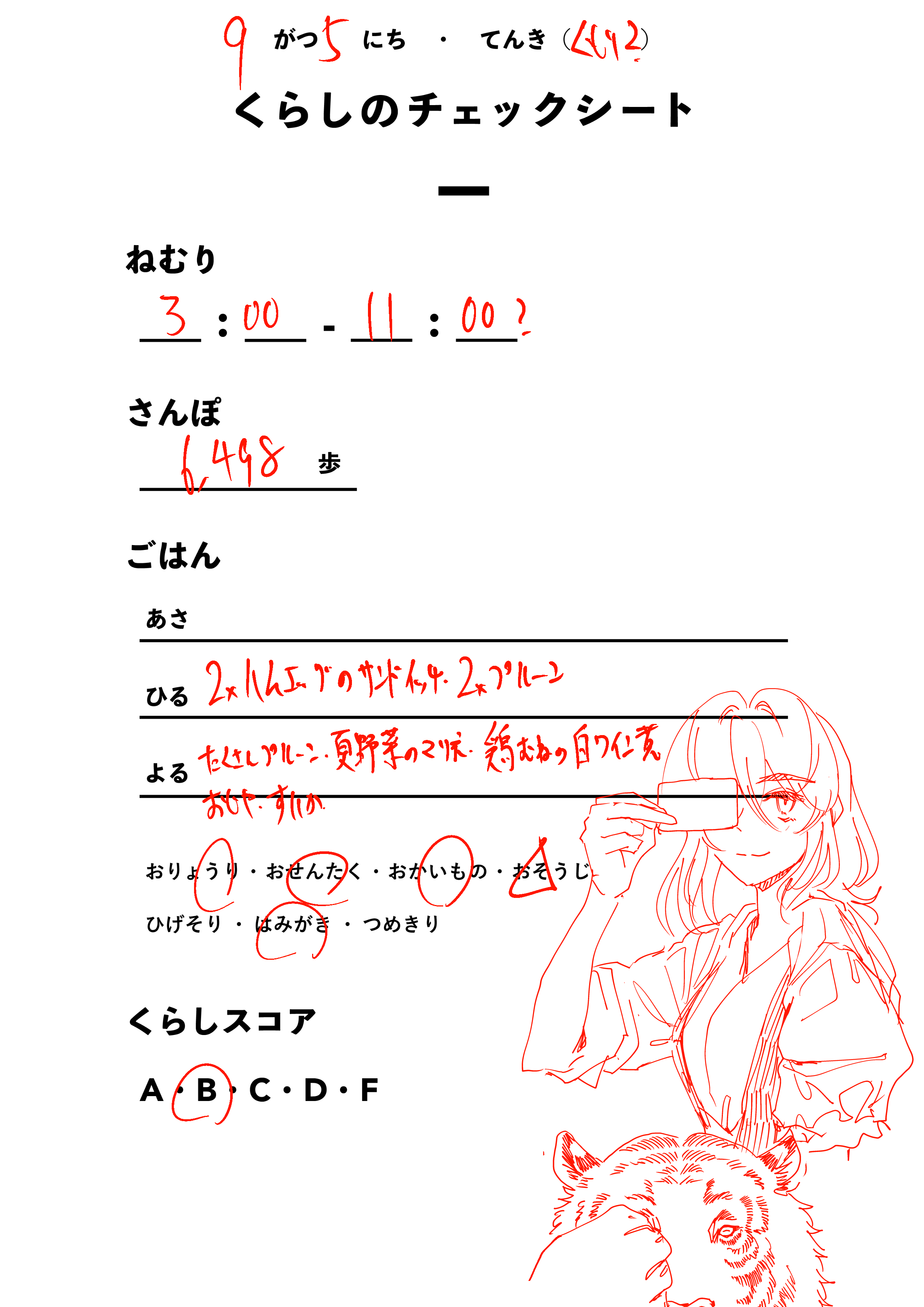 くらしのチェックシート