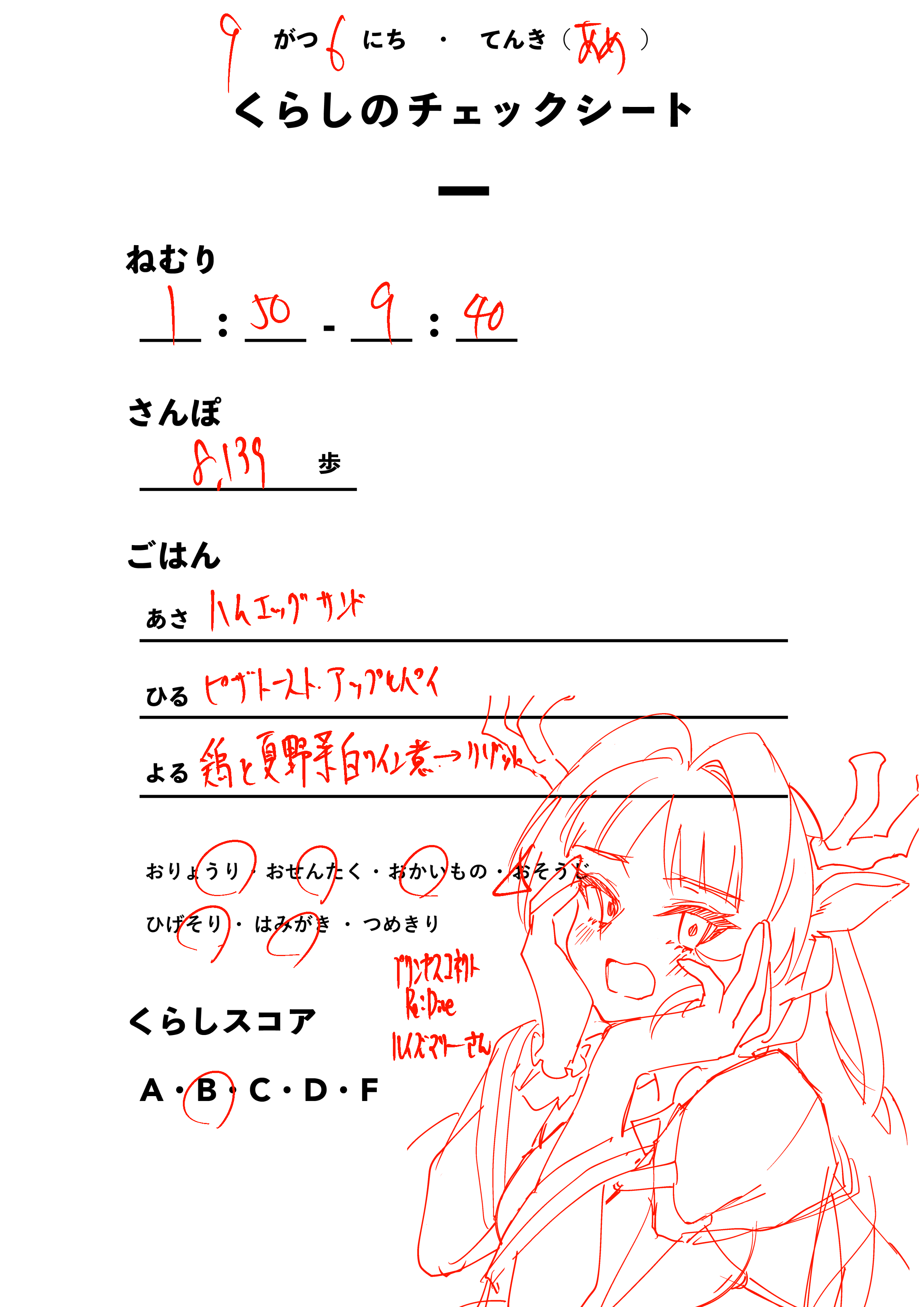 くらしのチェックシート